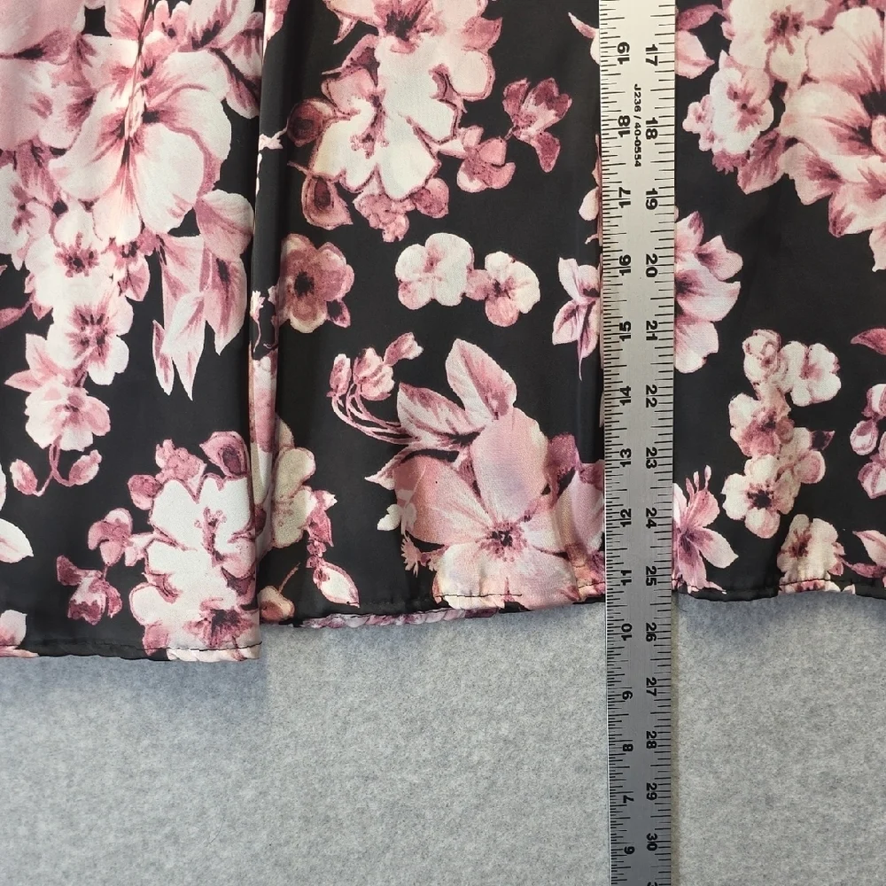 Rainbow Black Pink Floral A-Line Skirt Women’s Medium Made in USA